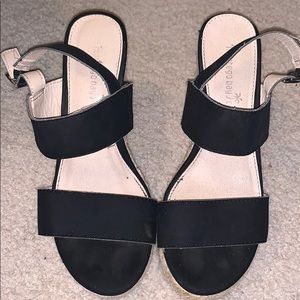 Black espadrille wedges